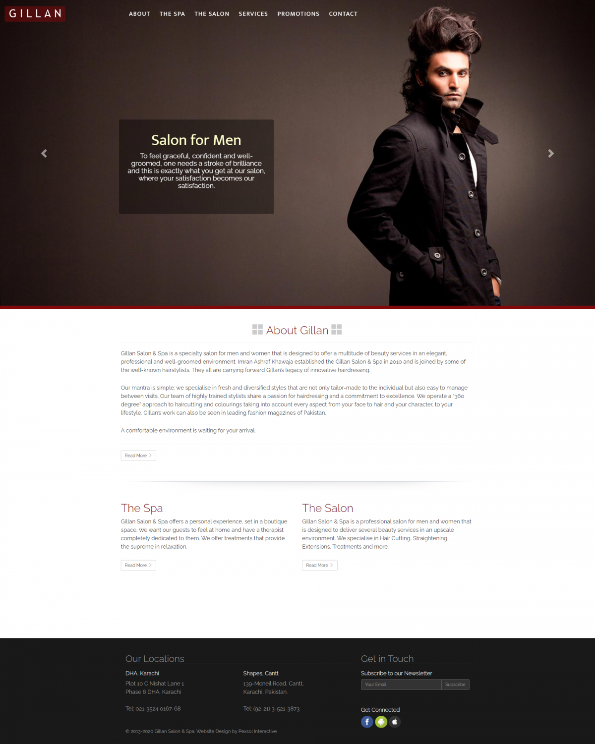 Gillan Salon & Spa Website Mockup