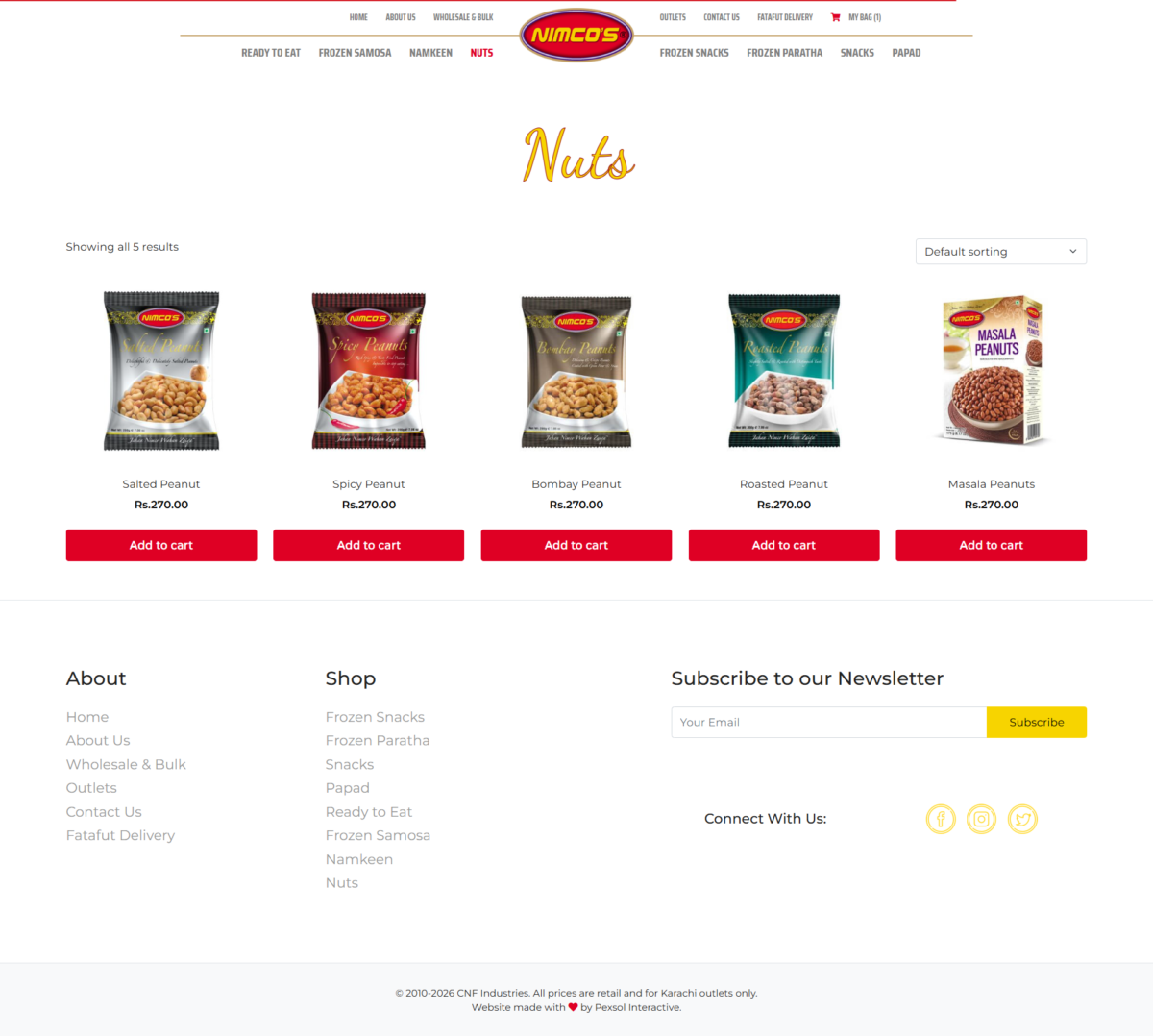 Nimco’s, Karachi Website Mockup