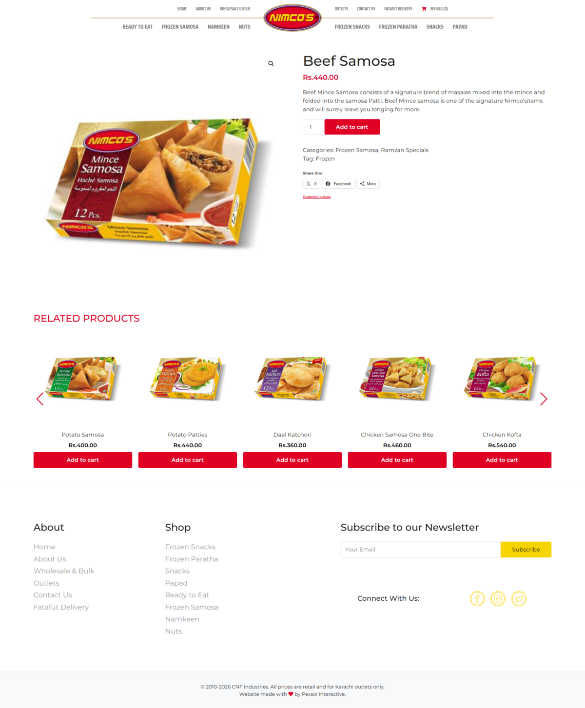 Nimco’s, Karachi Website Mockup