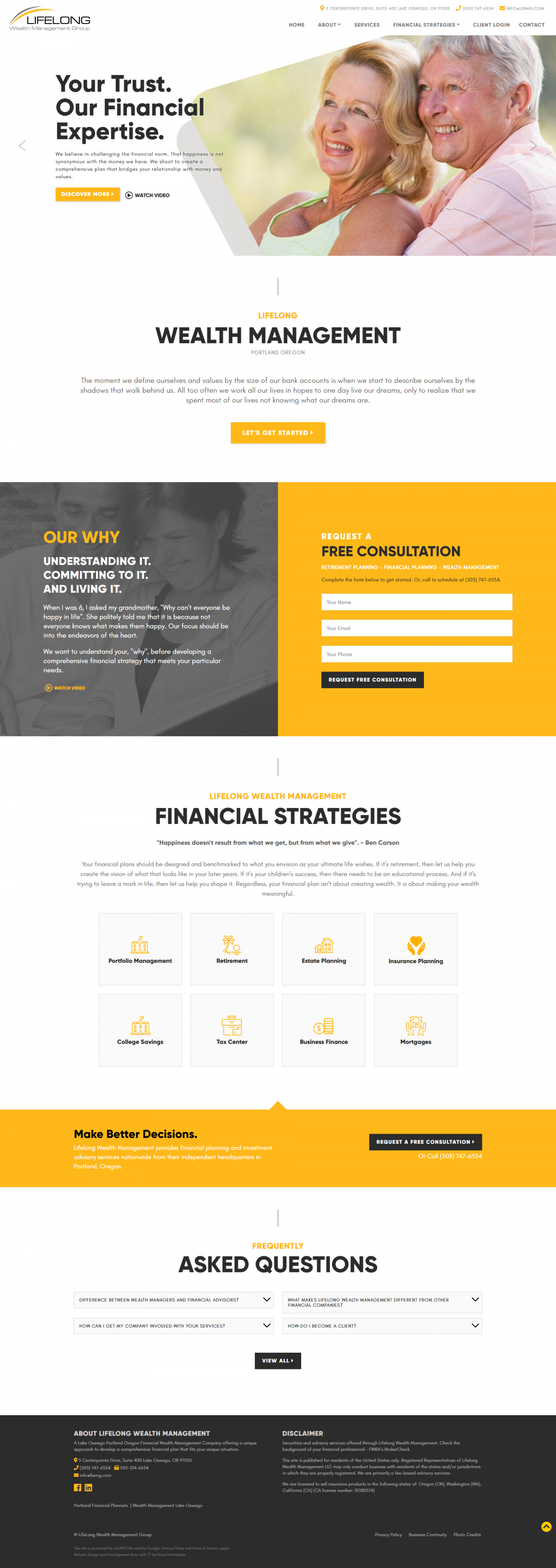 Lifelong Wealth Management Group Website Mockup