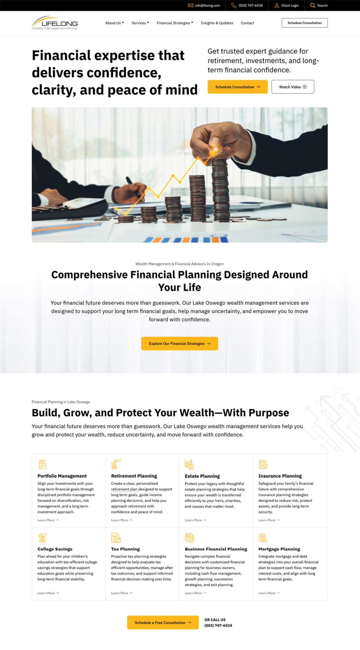 Lifelong Wealth Management Group Website Mockup