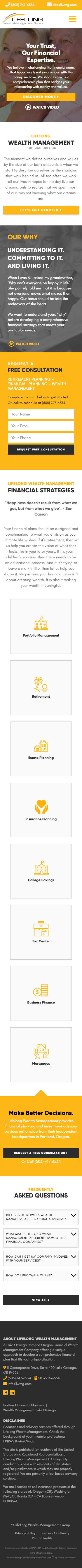 Lifelong Wealth Management Group Website Mobile Mockup 1