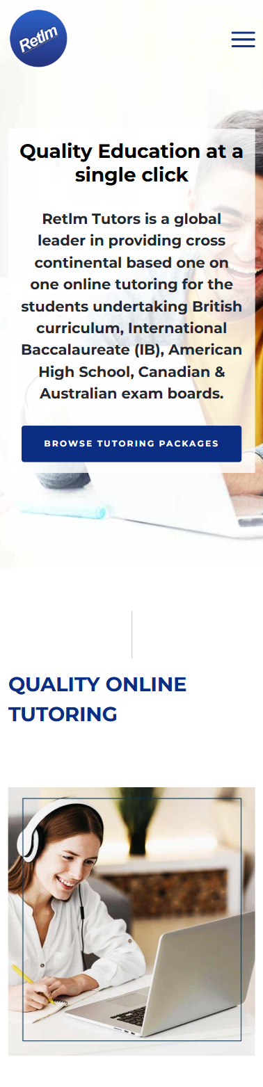 Retlm Tutors Mobile Mockup