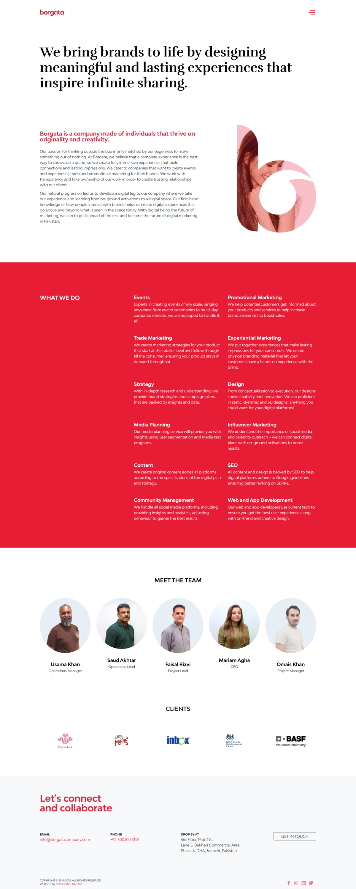 Borgata Website Mockup