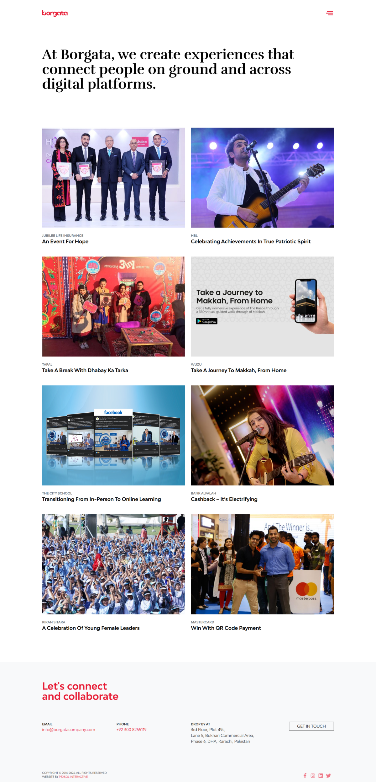 Borgata Website Mockup