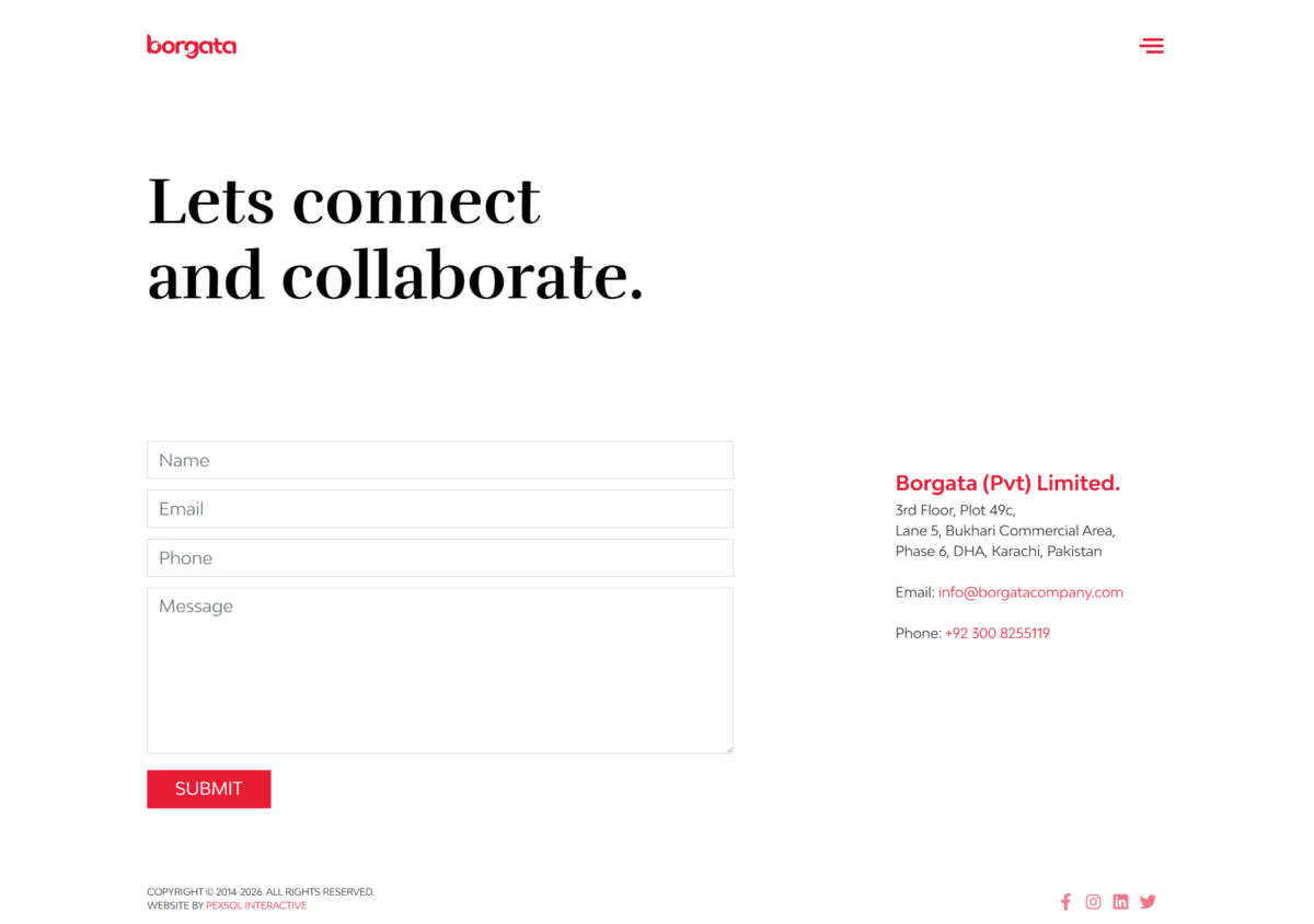 Borgata Website Mockup