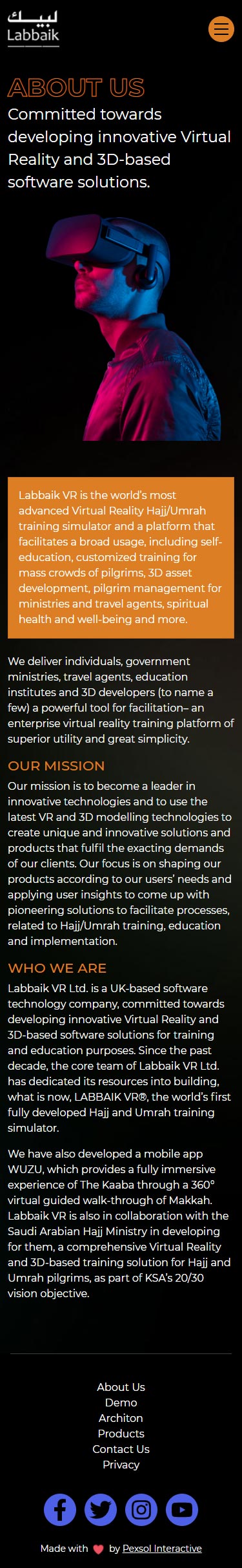 LabbaikVR Website Mobile Mockup 2