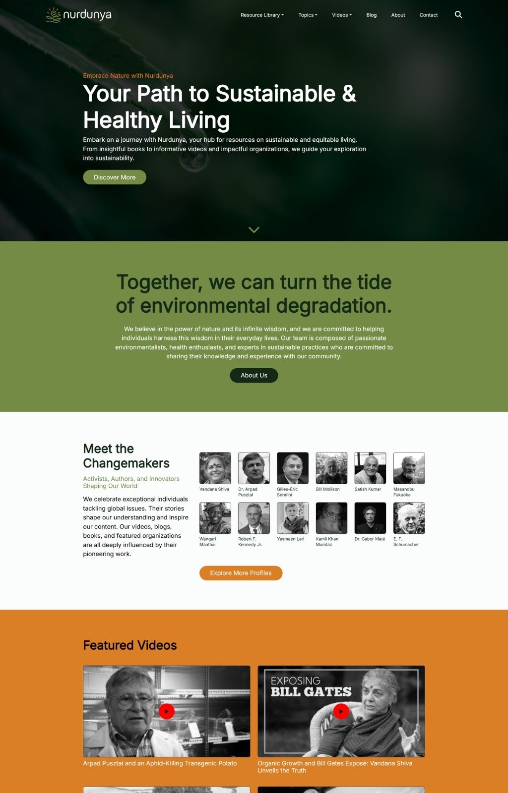 Nurdunya Website Mockup