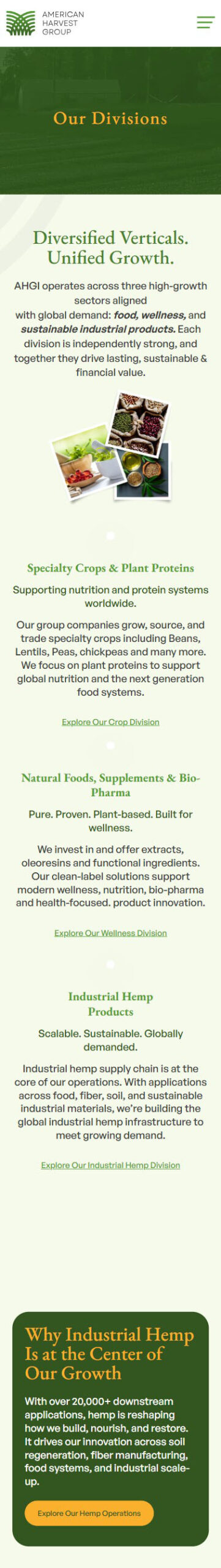 American Harvest Group Mobile Mockup