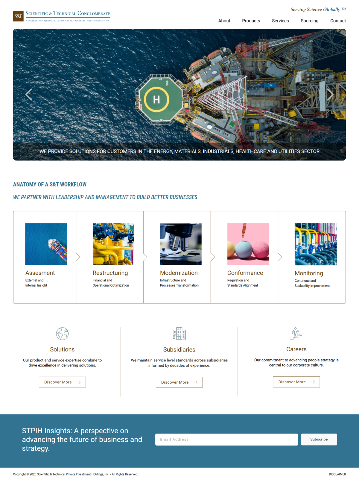 Scientific & Technical Conglomerate (Pvt.) Ltd. Website Mockup