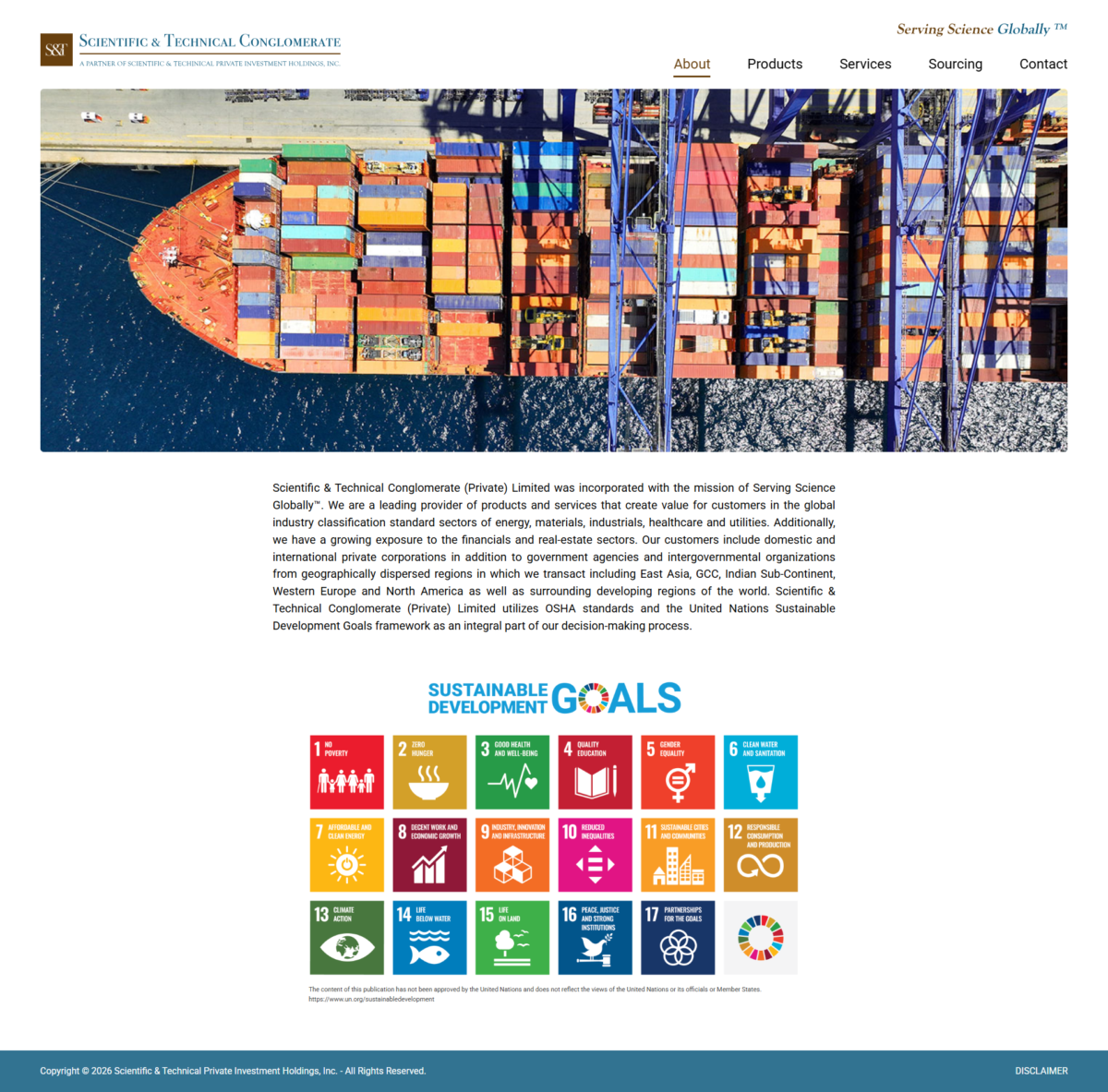 Scientific & Technical Conglomerate (Pvt.) Ltd. Website Mockup