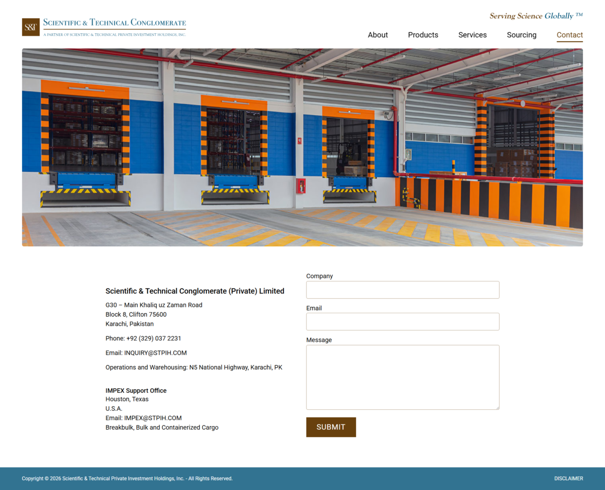 Scientific & Technical Conglomerate (Pvt.) Ltd. Website Mockup