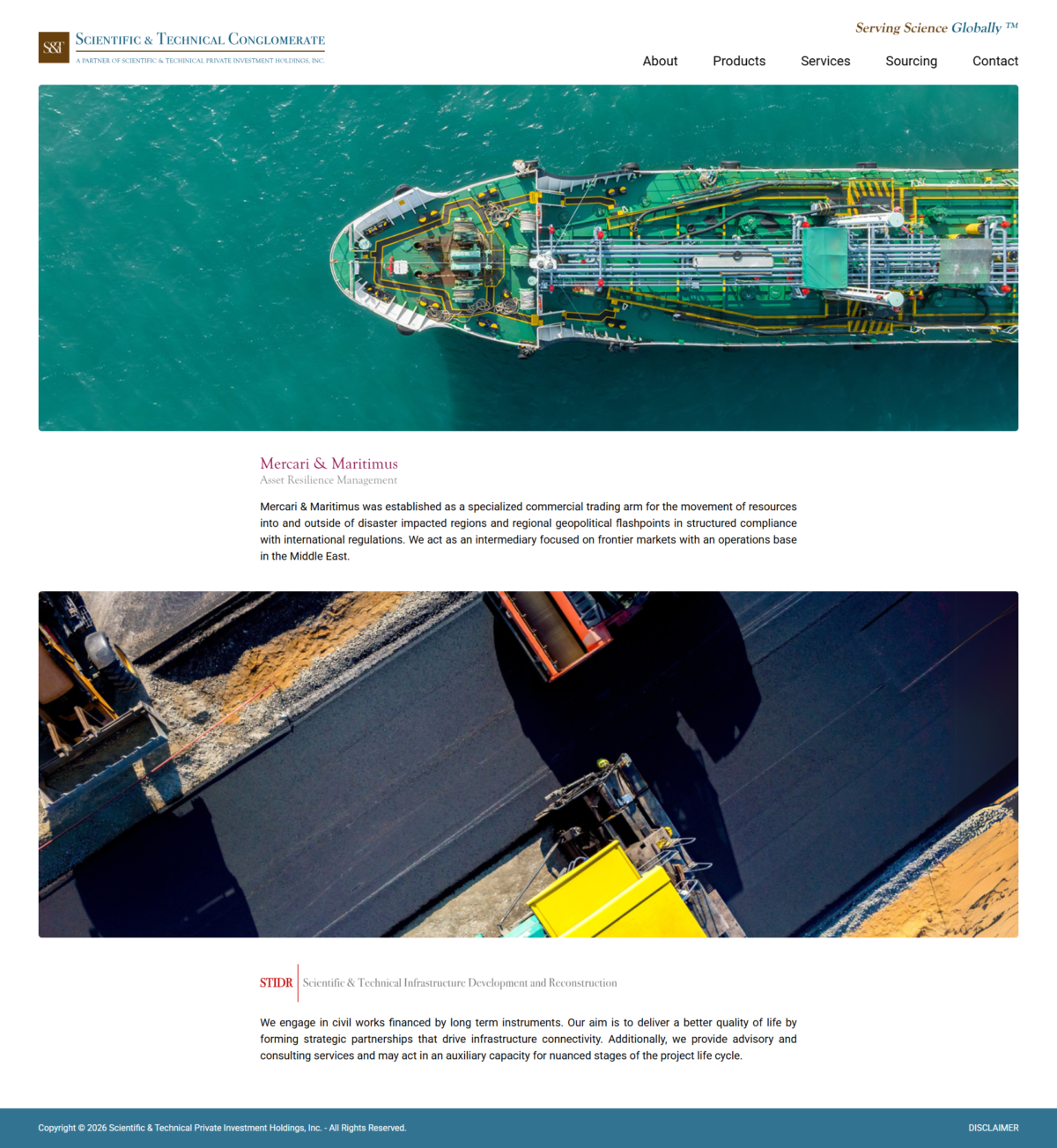 Scientific & Technical Conglomerate (Pvt.) Ltd. Website Mockup