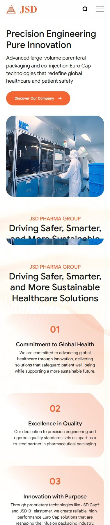 JSD Pharma Group Website Mobile Mockup 1