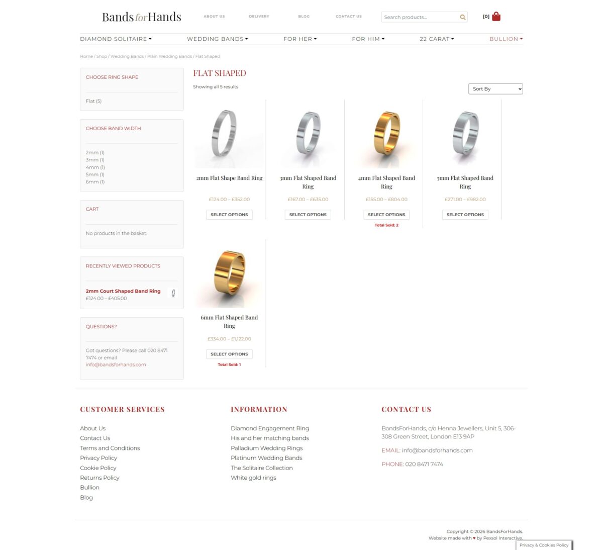 Bands for Hands Website Mockup