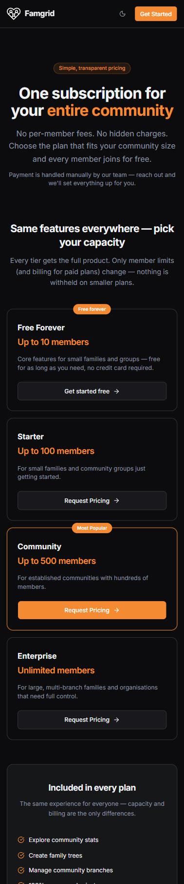 Famgrid.org Mobile Mockup